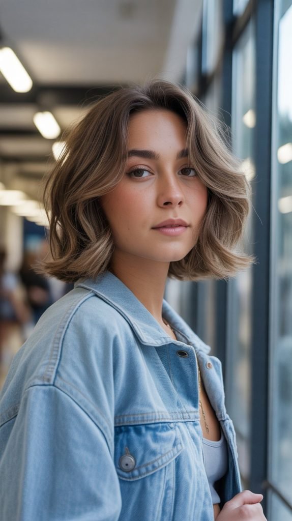 Layered Lob with Natural Texture