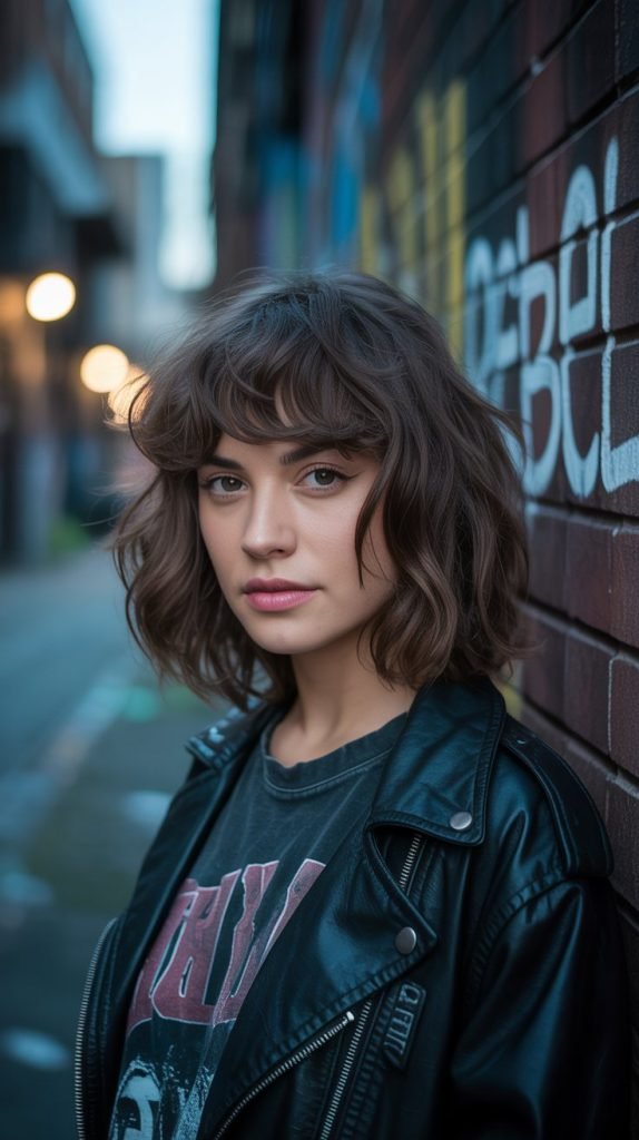 Choppy Bangs with Mid-Length Waves