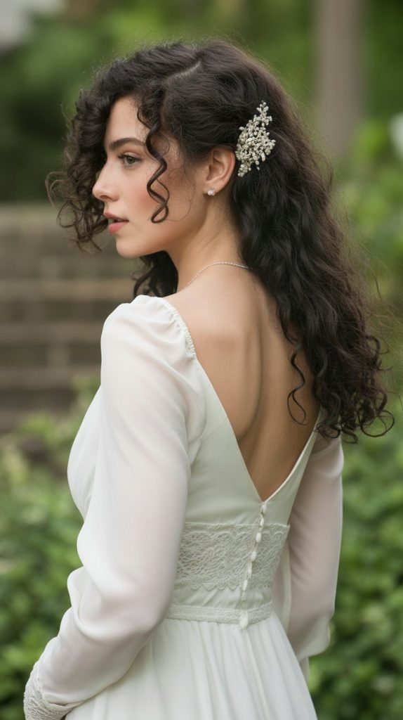 Side-Swept Curly Style