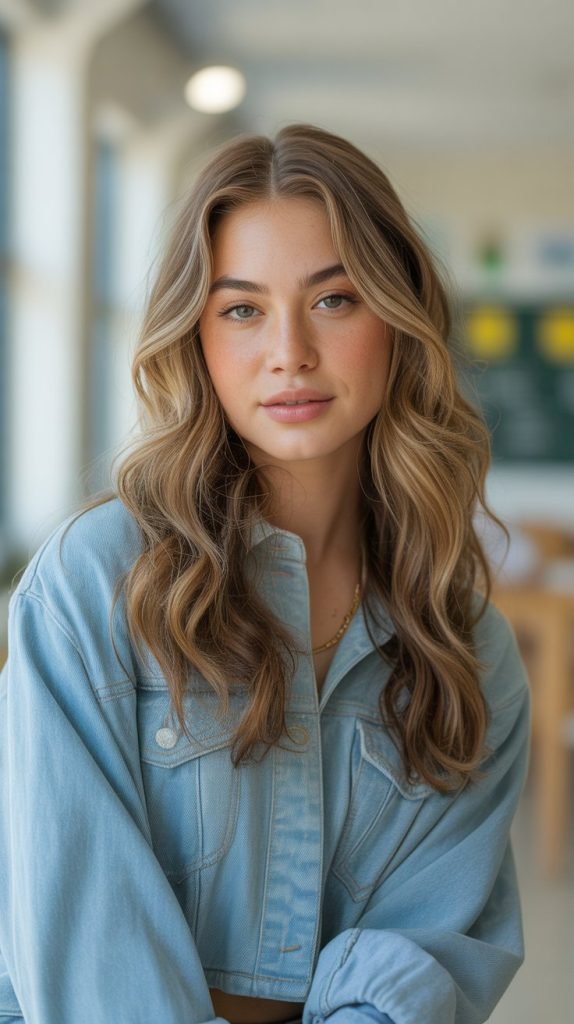 Effortless Beach Waves with Middle Part