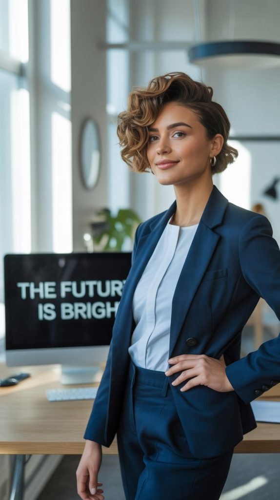 Side-Swept Curly Bob