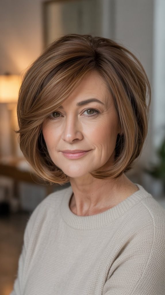 Side-Swept Medium Bob