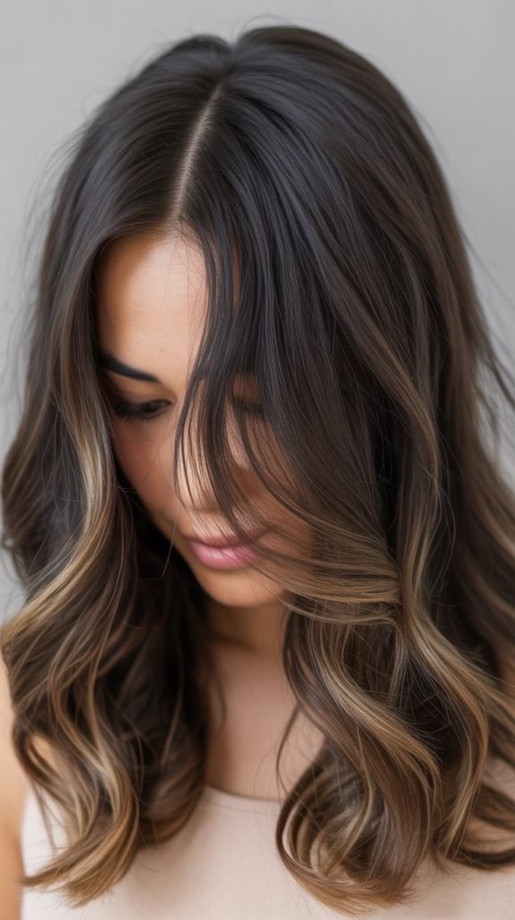 Caramel Highlights with Natural Hair Growth