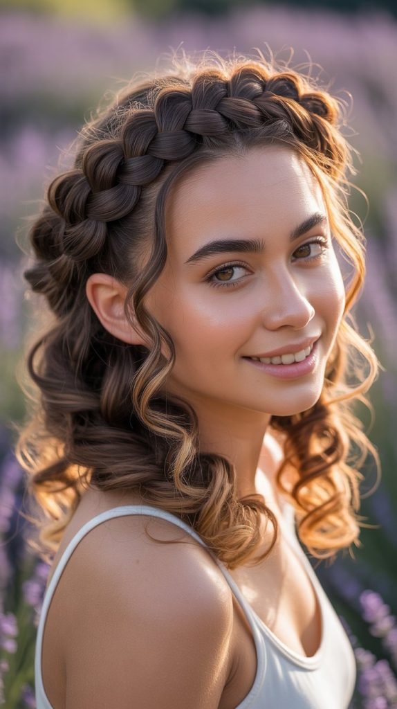 Curly Crown Braid