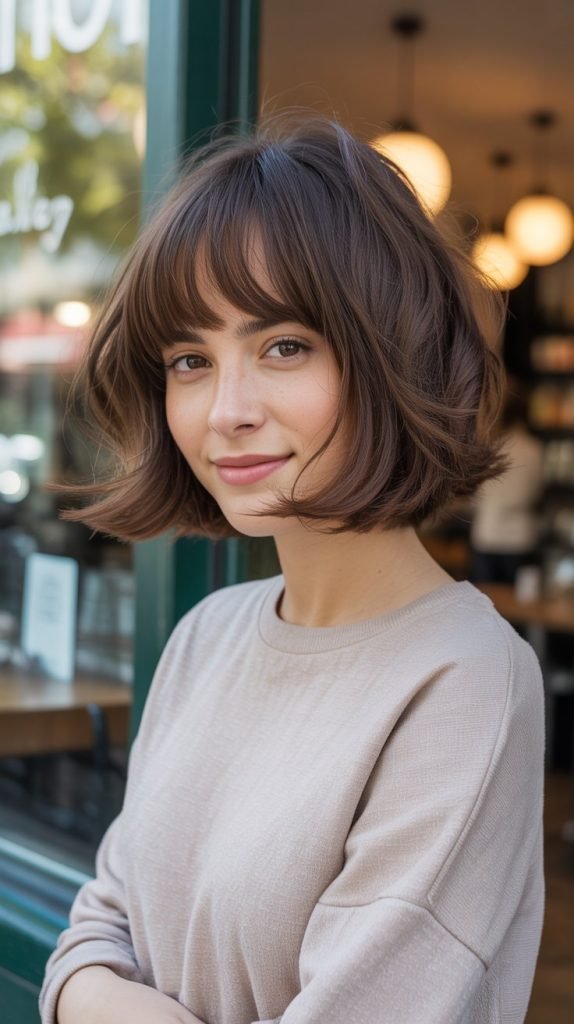 Casual Stacked Inverted Bob with Bangs