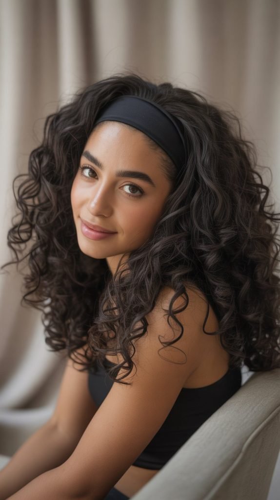 Headband with Natural Curls