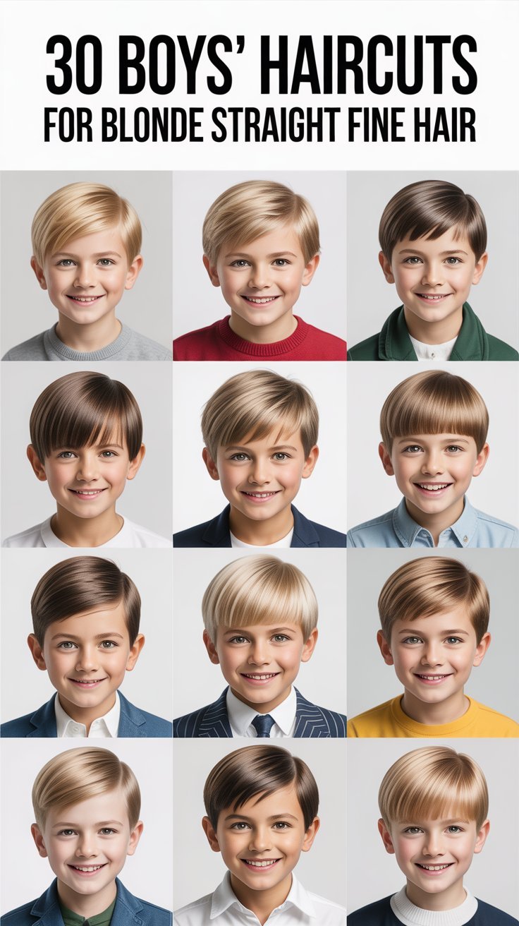 Boys' Haircuts for Blonde Straight Fine Hair