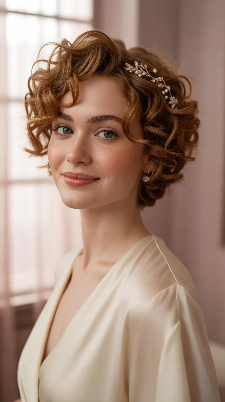 Wedding Hairstyles for Short Curly Hair