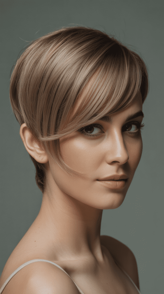 Wavy Pixie with Graduated Side Bangs