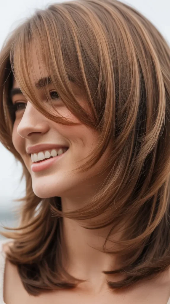 Layered Cut with Side-Swept Styling
