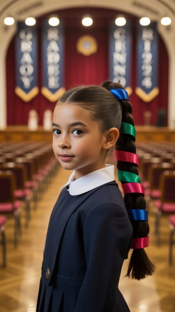 Braided Ponytail with Hair Ribbons