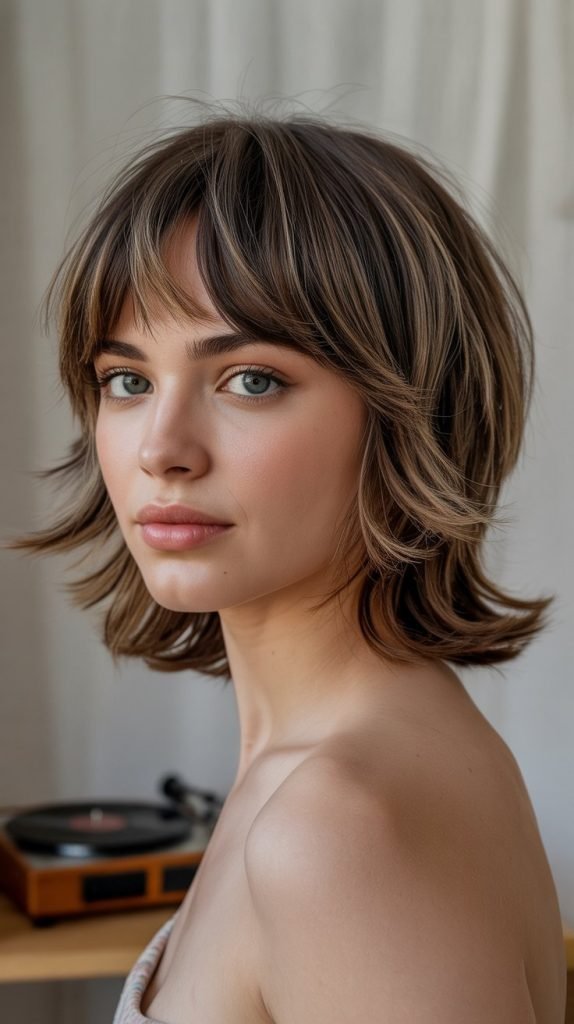 Mid-Length Shag with Bangs