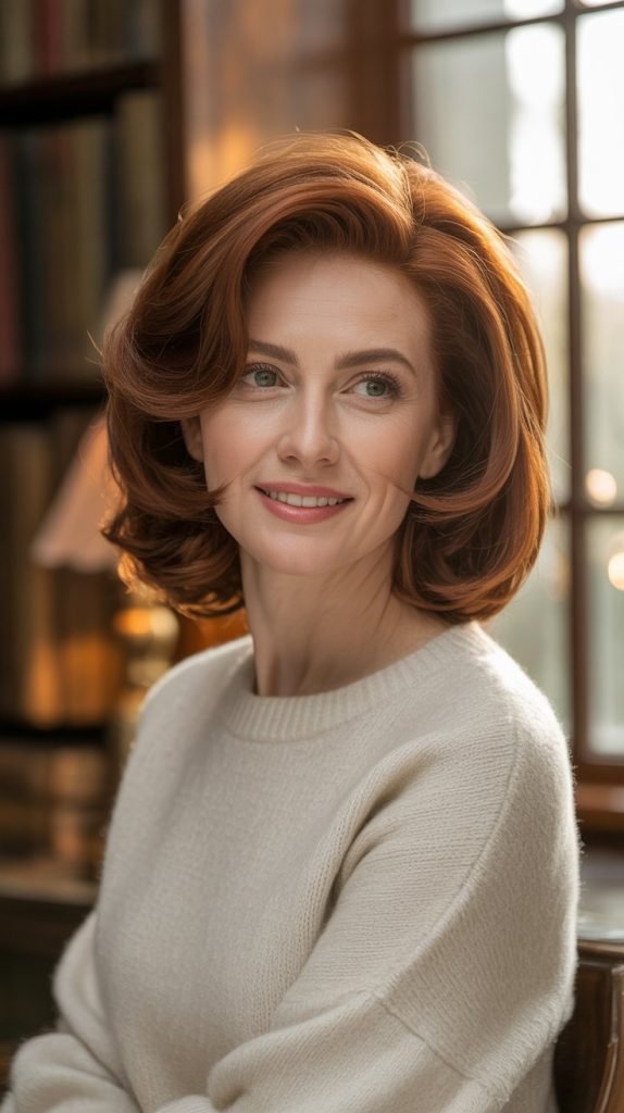  Medium Rounded Layers for Thick Hair