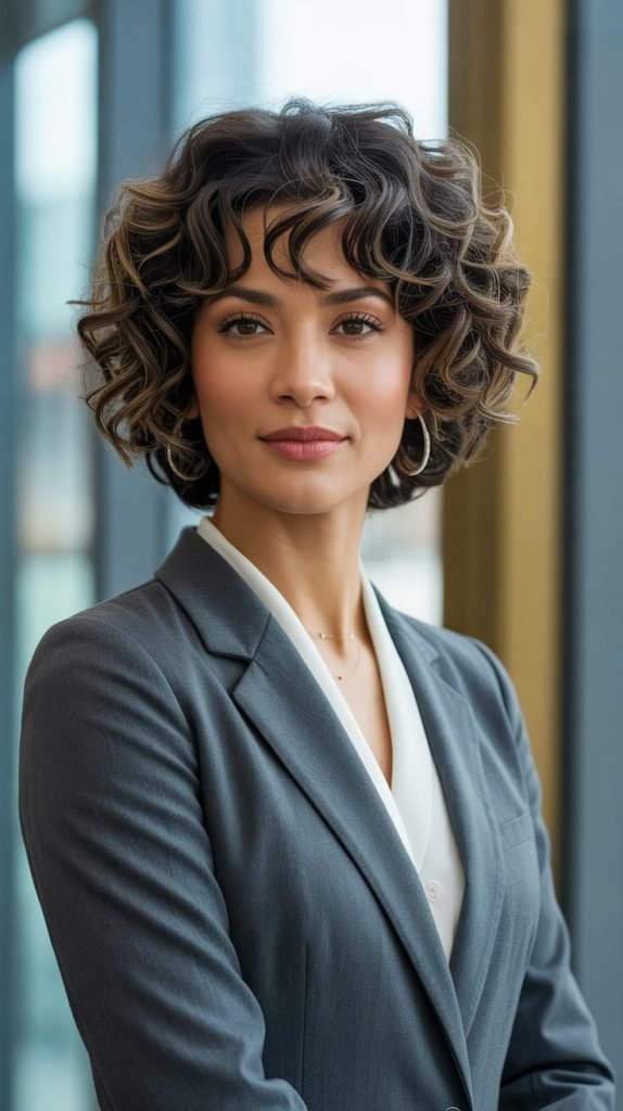 Refined Professional Curly Bob