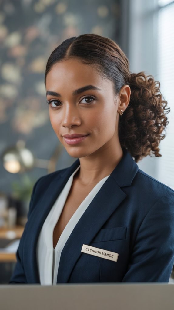 Low Ponytail with Curl Definition