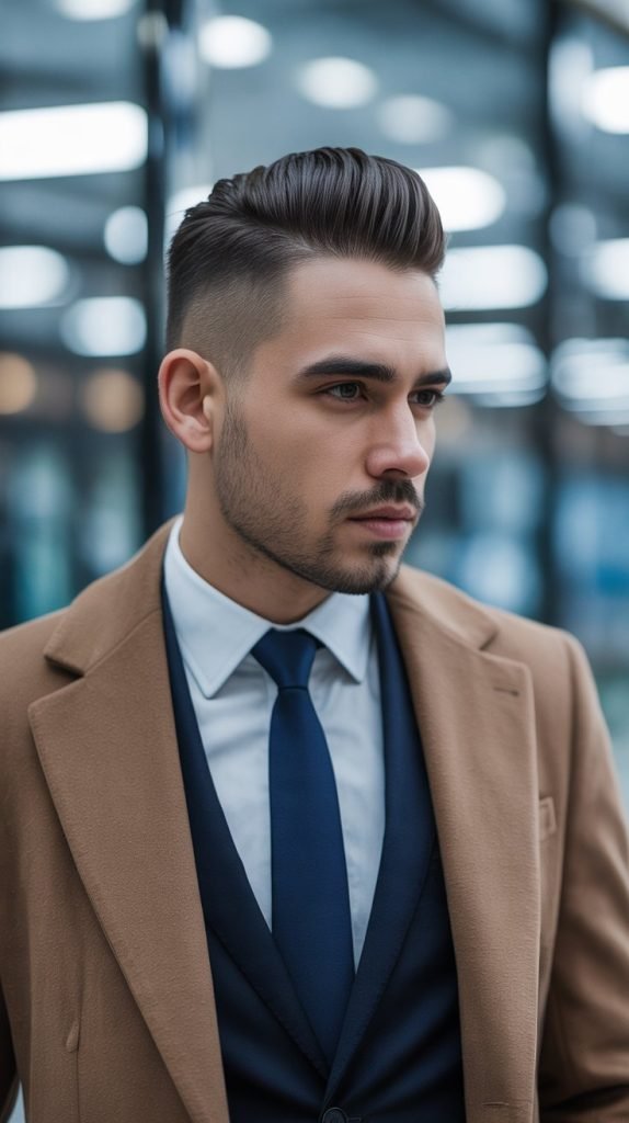 . Classic Side Part with Skin Fade