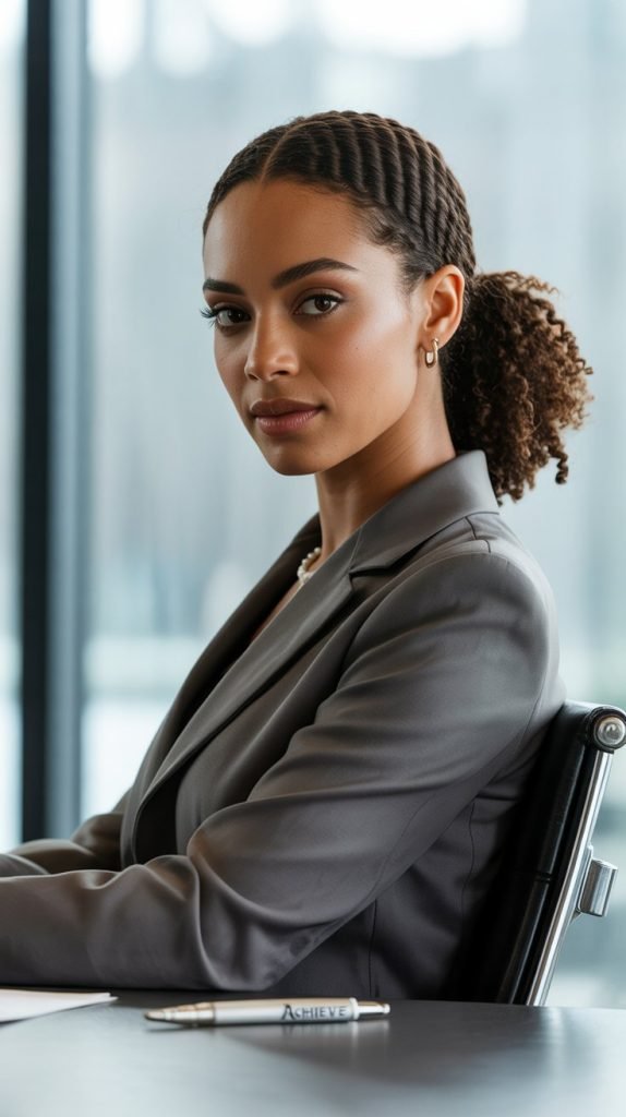 Twisted Low Ponytail with Curl Bounce