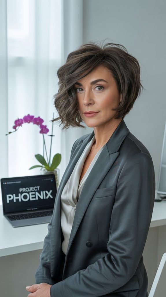 Textured Asymmetrical Bob