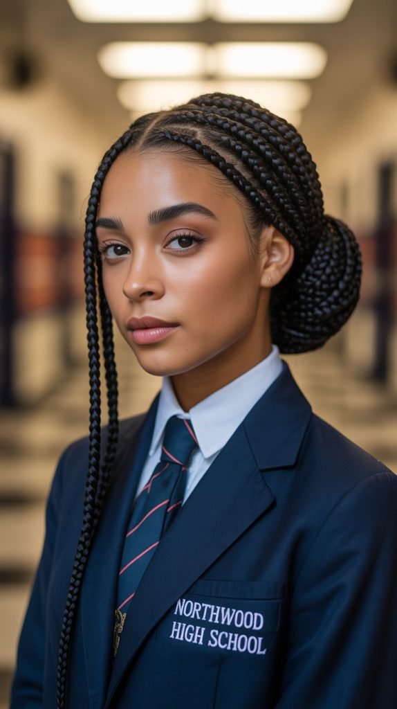  Low Bun with Braided Wrap