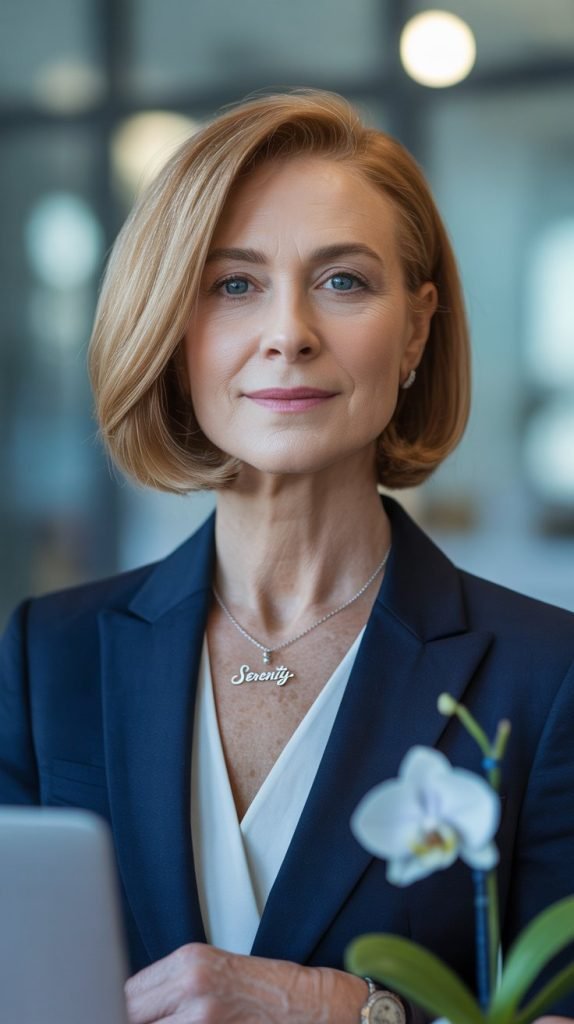 Sleek Chin-Length Bob