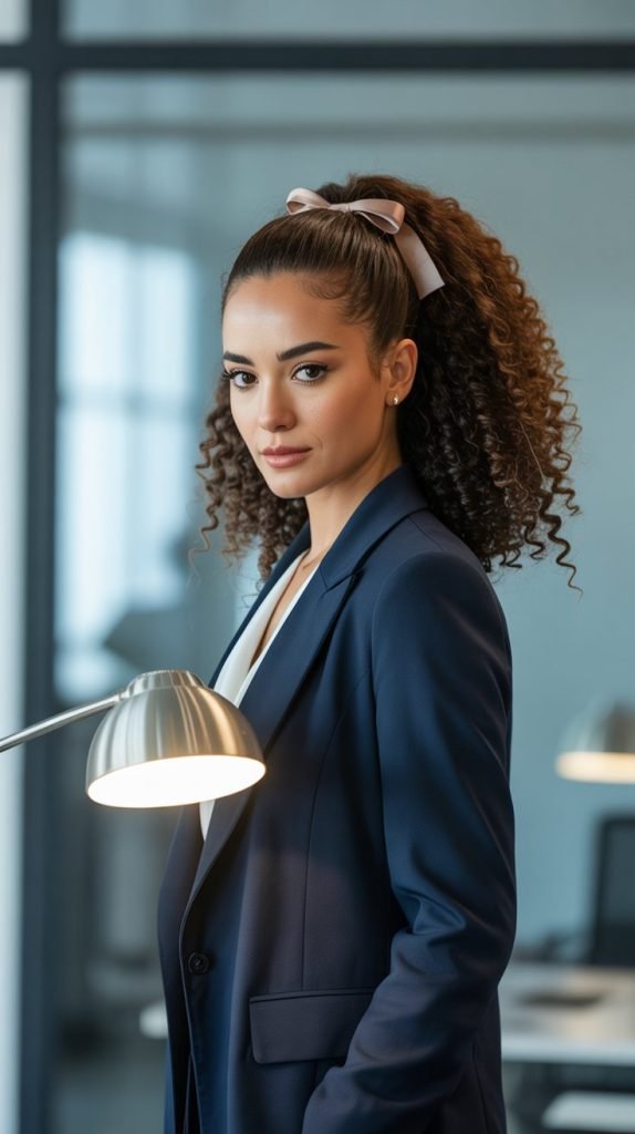 Curly Ponytail with Wrapped Base