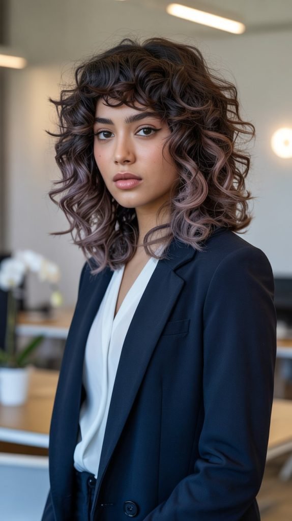 Mauve Balayage with Silver Undertones