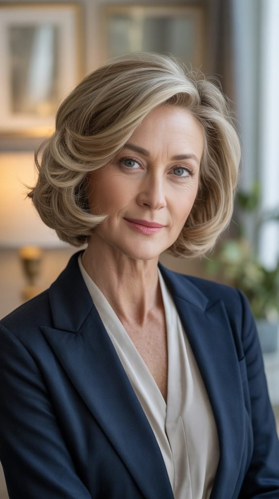  Soft Stacked Bob for Mature Women