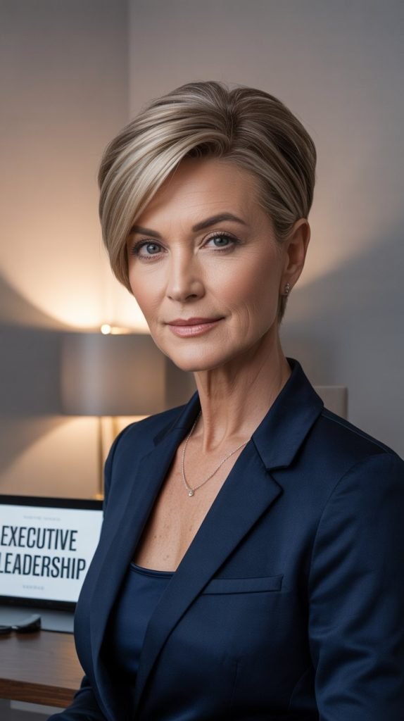 Tapered Pixie with Side Part