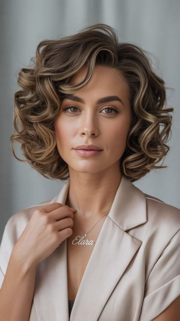 Graduated Curly Bob with Stacked Layers