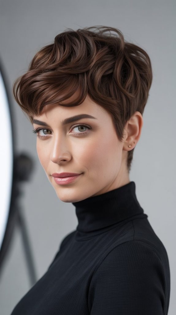 Wavy Pixie with Tapered Sides