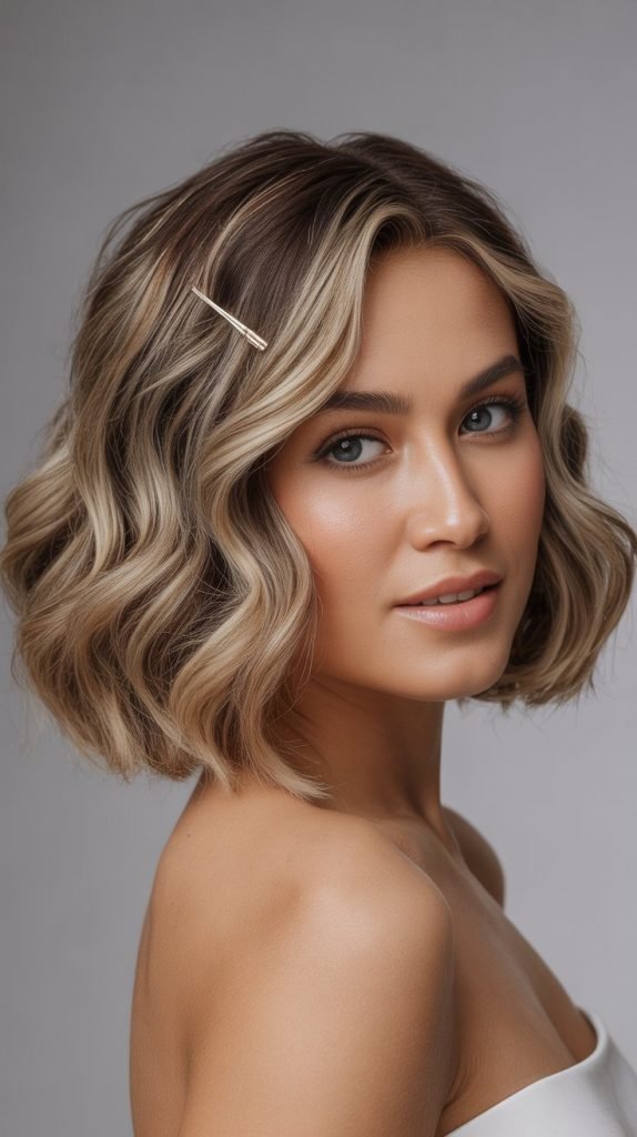  Wavy Bob with Highlights