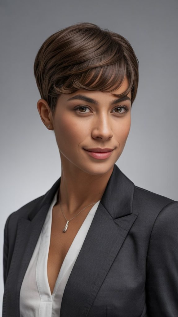 Graduated Pixie with Long Bangs
