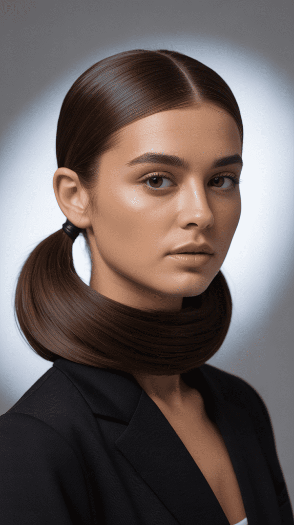  Sleek Low Ponytail with Hidden Volume