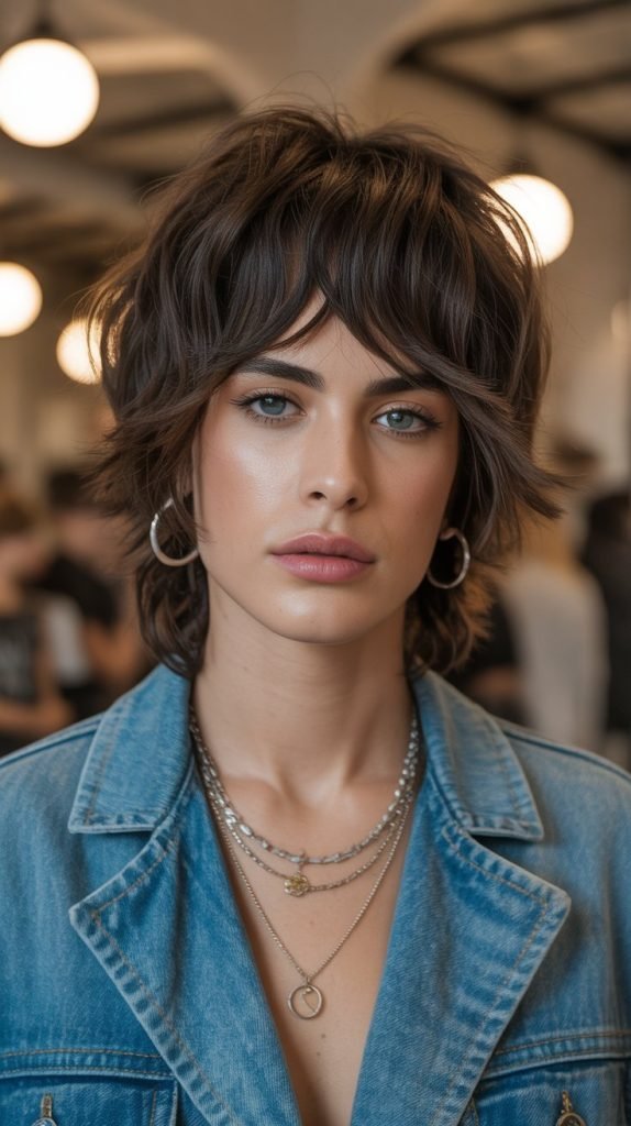 Razored Shag with Curtain Bangs