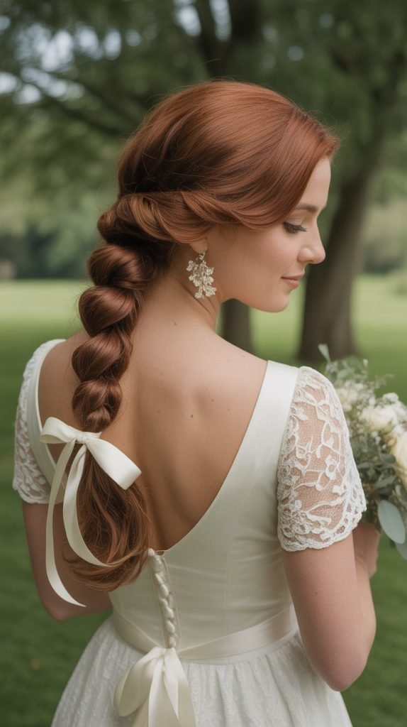 Side Braid with Ribbon