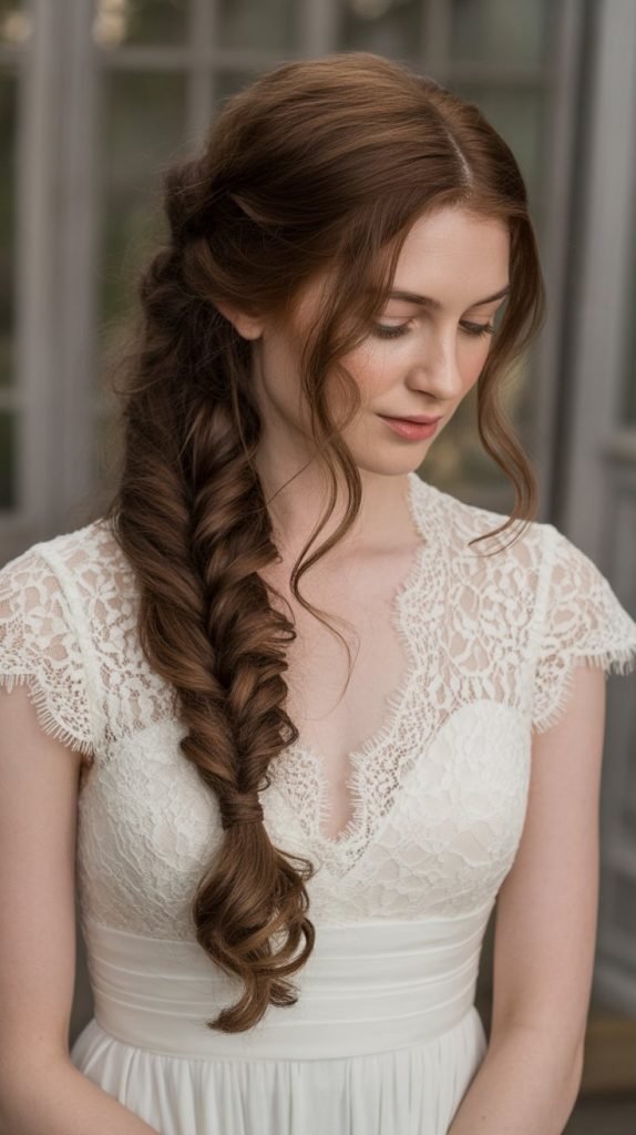 Waterfall Braid with Curls