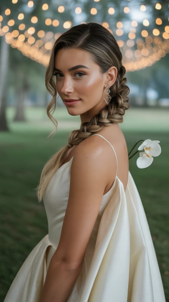 Braided Side Sweep Half-Up