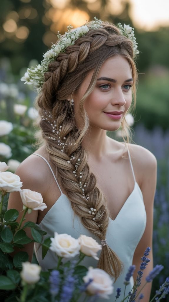 Fishtail Crown Braid Half-Up