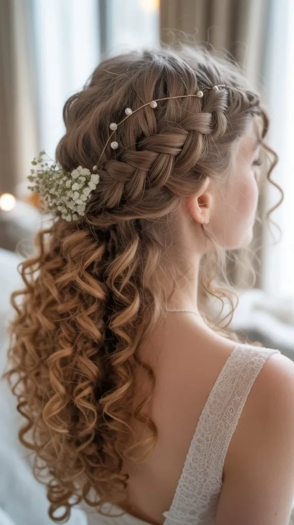 Curly Milkmaid Braid