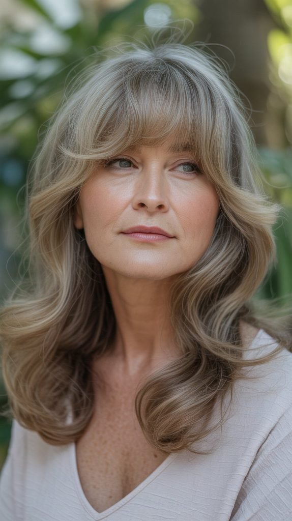 Long Wispy Bangs with Shoulder Waves
