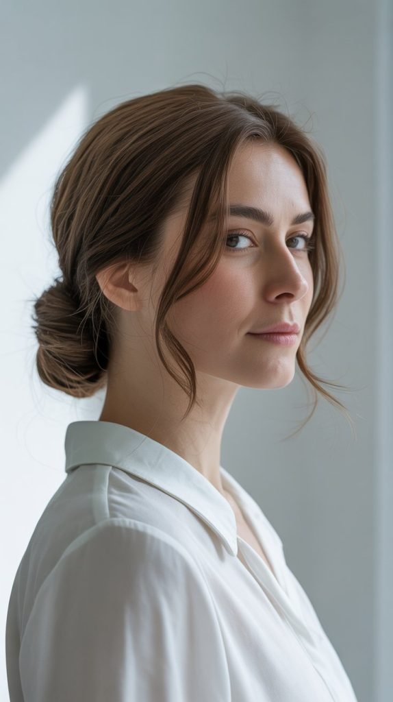  Classic Low Bun with Twist Detail