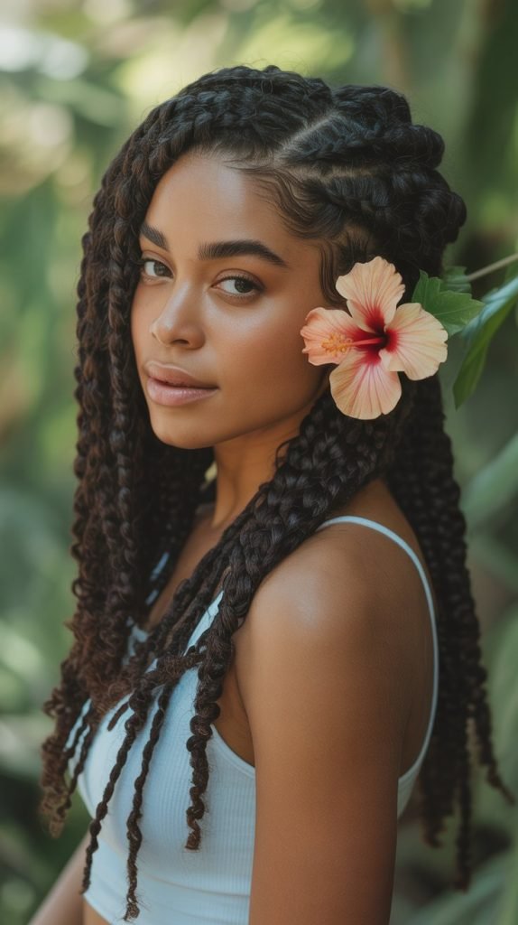 Waterfall Braid with Loose Ends