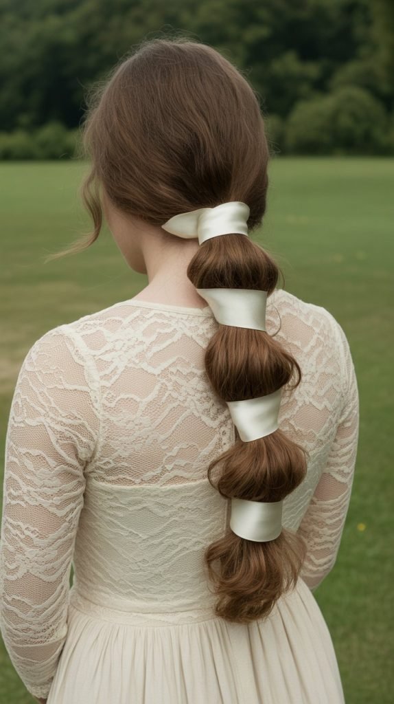 Low Ponytail with Ribbon