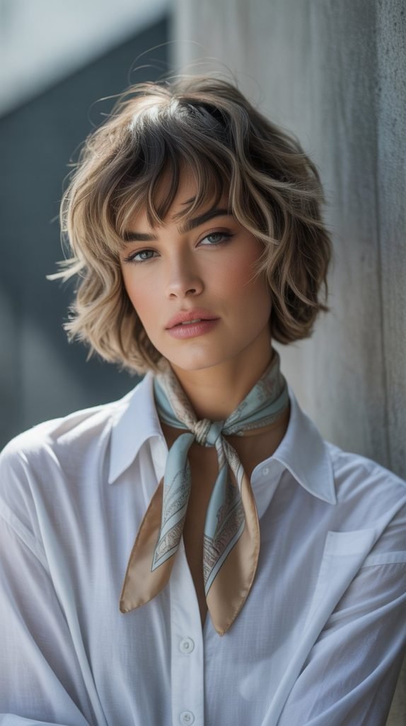 Baby Bangs with Wavy Shag