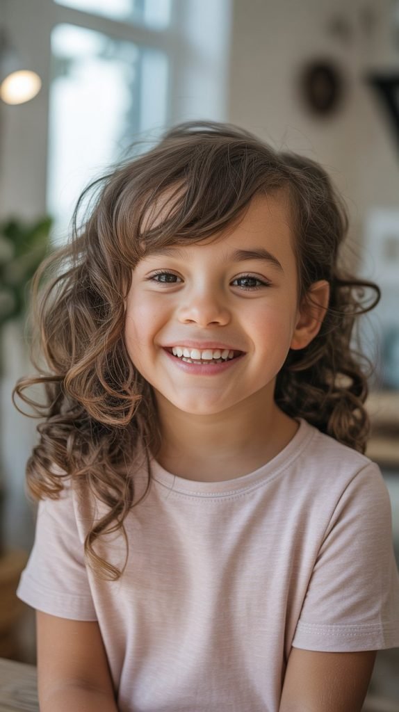 Side-Swept Curly Bangs