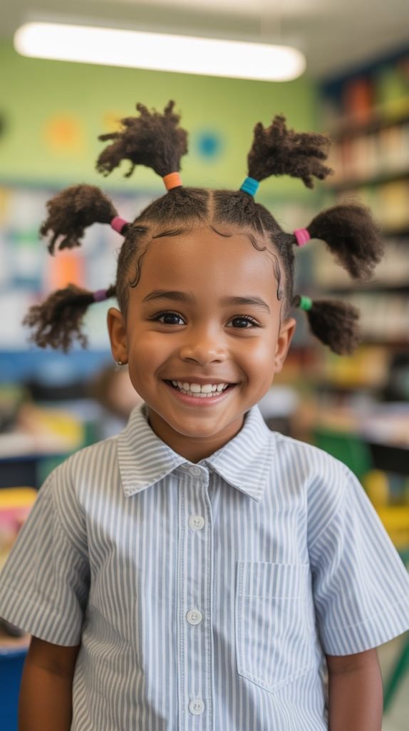 Zigzag Parts with Multiple Ponytails