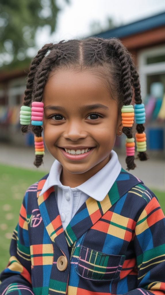 Two-Strand Twists with Hair Accessories