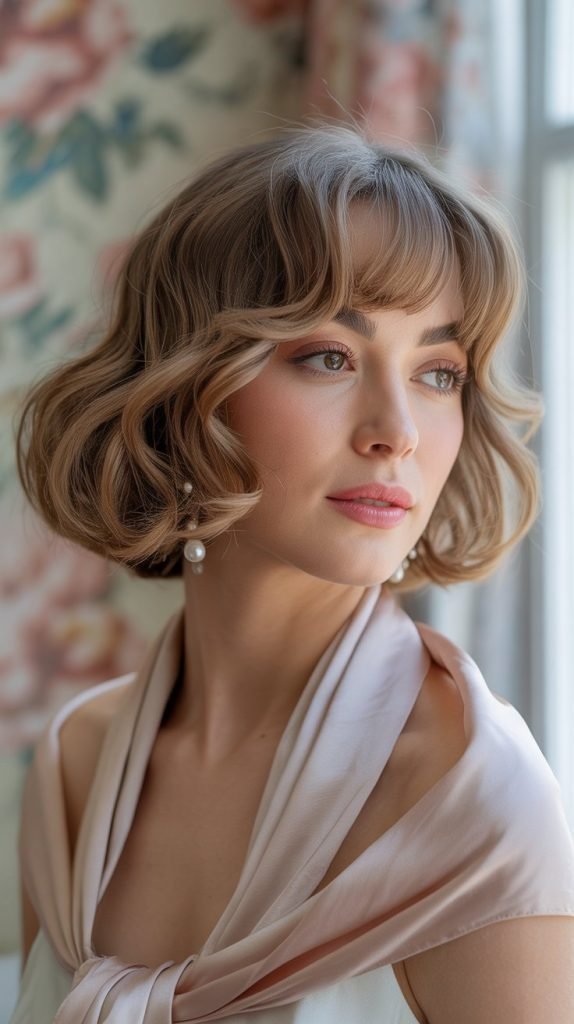 Wavy Bob with Swoopy Bangs