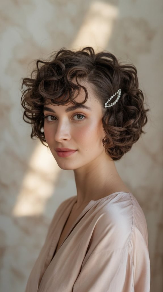 Textured Curly Pixie with Soft Edges