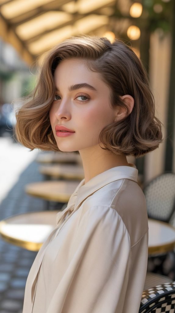  Soft Romantic Curly French Bob